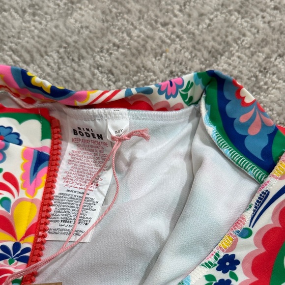 Mini Boden Colorful Floral Kids Swim One Piece - Picture 2 of 3